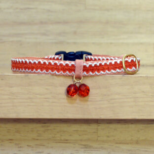 猫の首輪　オレンジビーズ