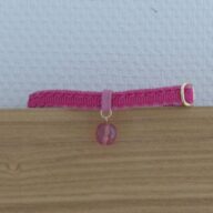 猫の首輪　トリミングブレード　くるくる模様　ピンク