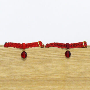 猫の首輪　ハートラインブレード　赤