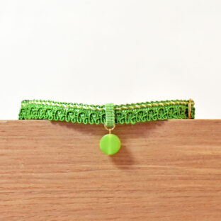 猫の首輪　トリミングブレード音符シリーズ　黄緑