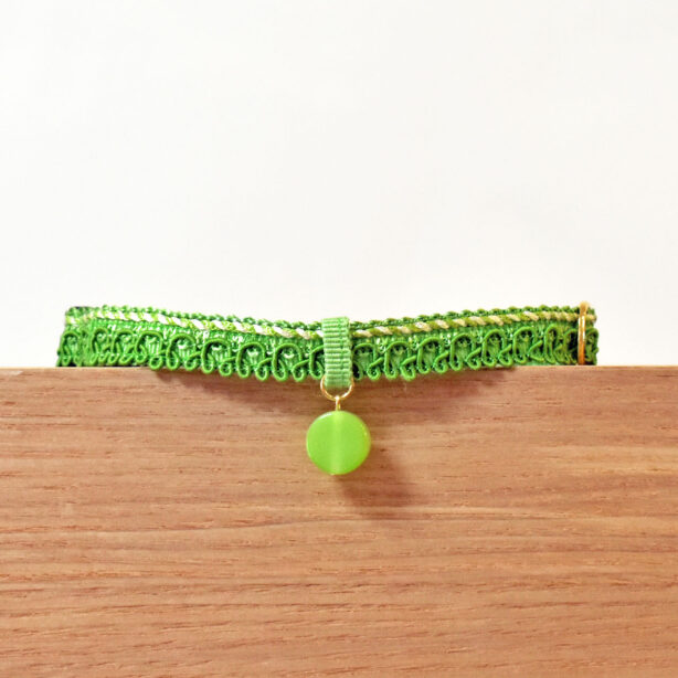 猫の首輪　トリミングブレード音符シリーズ　黄緑